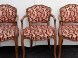 three chairs with red and gold upholstered upholstered upholstered upholstered upholstered upholstered upholstered upholstered uphol
