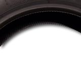 the tire of a car is shown on a white background