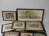 several framed pictures of people on a white surface with a white background