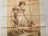 french poster of a boy and a girl watering flowers on a wall