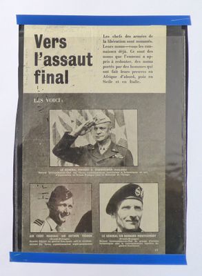 a newspaper with a picture of military men on it