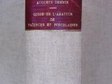 an old book with a red label sitting on top of a table