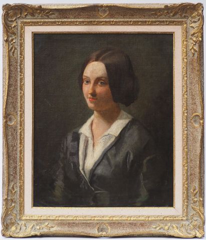 Ecole FRANCAISE XIXe siècle 
Portrait de femme
Huile sur toile, a...