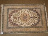 a rug on the floor with a tag on it