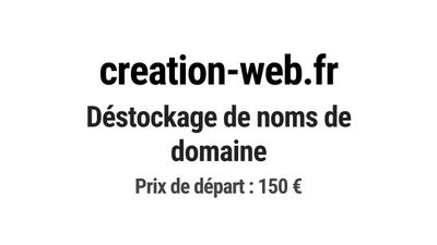 Nom de domaine creation-web.fr.