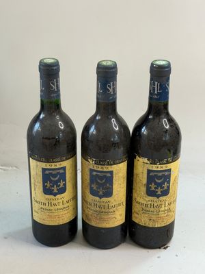 3 bouteilles Château SMITH HAUT LAFITE 1989 CC Graves (étiq …