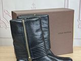 louis vuittot black leather boots