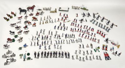 a lot of toy soldiers that are on the table