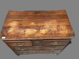 an old wooden chest of drawers with brass handles and drawers