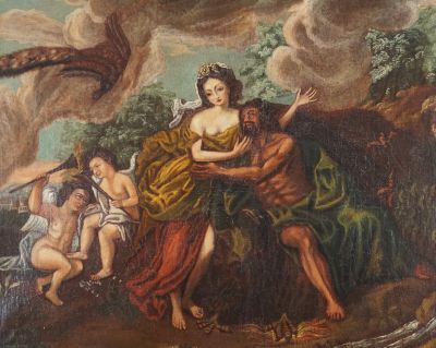 une image d'un tableau représentant une femme tenant un enfant dans ses bras
