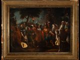 an image of a painting of a group of people in a forest