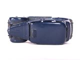 a blue belt that has a buckle on it