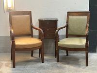 FAUTEUIL en acajou accotoirs crosses, FAUTEUIL de style Loui…