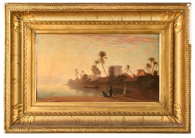 une image d'un tableau représentant un homme et une femme sur une plage
