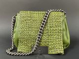 chanel lime green quilted leather shoulder bag with chain strap