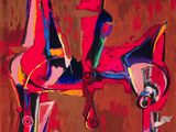 an image of a painting of a man riding on a horse