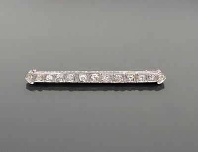 Broche barrette (ancien bracelet transformé) en or gris 18K …