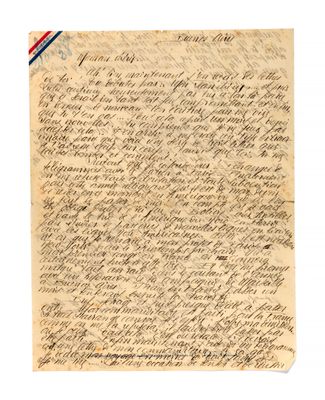 an old letter written in cursive handwriting on a piece of paper