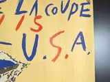 a sign on the door of a building that says, the language of this sign is usa
