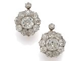 a pair of diamond earrings