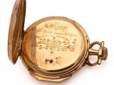 pocket watch on a white background with a gold case