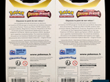 two tags on the back of the packaging for a pokemon game
