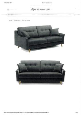 Canapé BJORN Fixe 3 places. 196 x 97 x 86 cm, revêtement en …