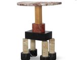 an image of a side table with a marble top and a wooden base