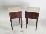 paire de tables de chevet avec plateau en marbre