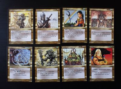 a close up of a bunch of cards on a table