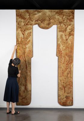 Cantonnière en tapisserie d’Aubusson