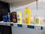 many different types of hair products on the shelf