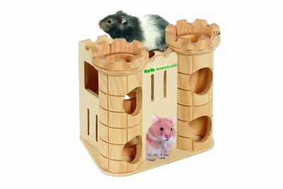 KARLIE - Château fort Wonderland en bois pour hamsters et ro…