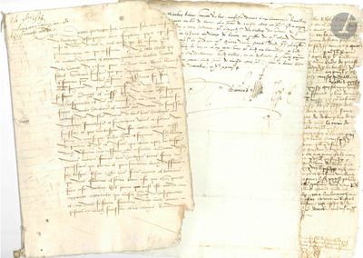 DIVERS XVIe siècle. Environ 50 actes et documents manuscrits…