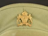 an image of a hat with a coat of arms and a crown on it