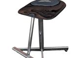 an image of a black and silver stool with a seat on it