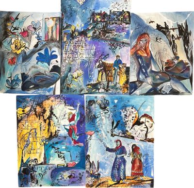 quatre tableaux différents représentant des personnes de couleurs et de tailles variées sur un fond blanc