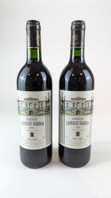 deux bouteilles de vin posées l'une à côté de l'autre sur une surface blanche