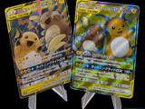 two pokemon cards with different designs on them