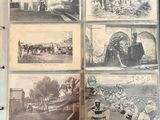 an open book with pictures of people and animals on it