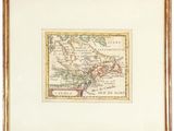 an old map of the country of north america in a gold frame