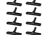 six black plastic mop heads on a white background