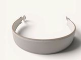 white leather headband with silver hardware on a white background