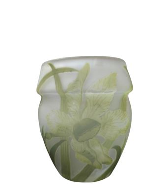 GALLÉ à NANCY - VASE en verre dépoli décor dégagé à l'acide …