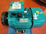 an image of a blue electric motor on a blue stand