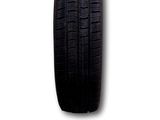 a close up of a tire on a white background