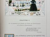 an open book with a picture of a castle in the background