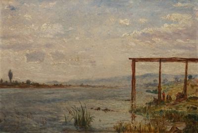 GUIGOU Paul, 1834-1871, Bords de rivière au Triel, 1865, hui…