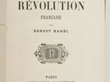 an old book with a black and white title on it