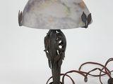 a lamp that is on top of a table